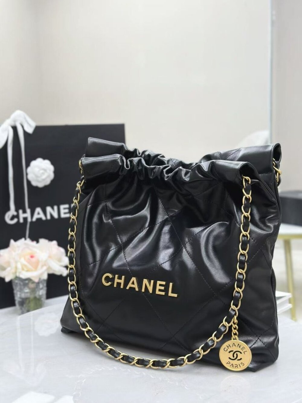 Chanel Small 22 Chain Hobo Quilted Calfskin - Picture 2 of 8